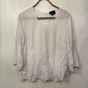 Cynthia Rowley White Embroidered Top